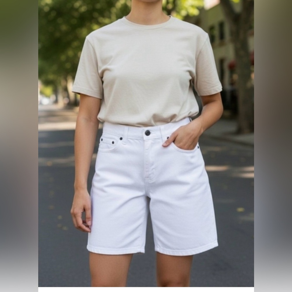 Lauren Ralph Lauren White Denim Bermuda Jean Shorts Women's Size 4.